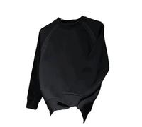 Dvbfufv Hommes Printemps Automne Tendance Casual Col Rond Manches Longues Pull, Noir , XS