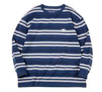 Dvbfufv Hommes Printemps Casual Contraste Rayé Tricot Pull Col Rond Manches Longues T-Shirt, bleu, S