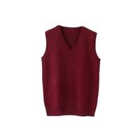 Dvbfufv Hommes Printemps Hiver Col V Sans Manches Tops Moyen Âge Épais Couleur unie Gilet Tricoté, b, M