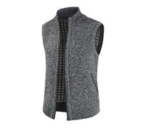 Dvbfufv Manteau chaud sans manches en tricot pour homme Printemps Hiver Mode Mode Casual Pull Gilet Veste, Gris foncé 9., L
