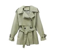 Dvbfufv Manteau Femme Trench Automne Printemps Femme Tout-Match Court Coupe-Vent Manteau Femme Lâche Plus Taille Veste Haut, En8 léger, XXL