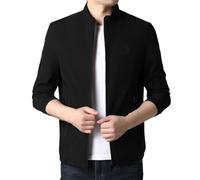 Dvbfufv Manteaux trench-coat décontracté tendance à fermeture éclair pour homme, Noir , L