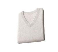 Dvbfufv Pull à col en V en laine mérinos pour homme Printemps Hiver Décontracté Cachemire Tricot Gilet sans manches Tops, Gris clair 9, L