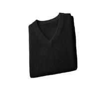 Dvbfufv Pull à col en V en laine mérinos pour homme Printemps Hiver Décontracté Cachemire Tricot Gilet sans manches Tops, Noir , XS