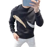 Dvbfufv Pull en coton pour homme - Style coréen - Décontracté - Pour homme, Noir , S