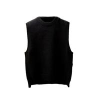 Dvbfufv Pull sans manches pour homme - Chaud - Col rond - En tricot, Noir , S