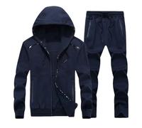 Dvbfufv Survêtements pour hommes grande taille sweat à capuche vêtements de sport ensemble printemps automne sweatshirts+pantalon ensembles 2 pièces, bleu, XXXXL