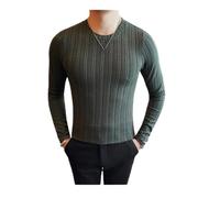 Dvbfufv T-shirts décontractés à col rond pour homme - Coupe ajustée - Manches longues - Couleur unie, EN8, XS