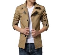 Dvbfufv Trench-coat d'hiver décontracté pour homme, kaki, L