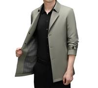 Dvbfufv Trench-coat long pour homme Printemps Style décontracté décontracté Veste tendance coréenne, kaki, XL