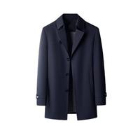 Dvbfufv Trench-coat long pour homme Printemps Style décontracté décontracté Veste tendance coréenne, bleu marine, S