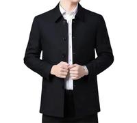 Dvbfufv Trench-coat mi-long printemps de couleur unie pour homme, veste coupe-vent décontractée d'affaires, Noir , S