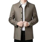Dvbfufv Trench-coat mi-long printemps de couleur unie pour homme, veste coupe-vent décontractée d'affaires, kaki, XS