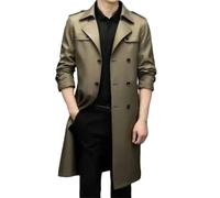 Dvbfufv Trench d'affaires pour homme Printemps Mode Tendance Double Boutonnage Vestes, kaki, M