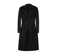 Dvbfufv Trench long à double boutonnage pour homme, Noir , M