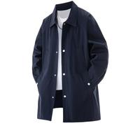 Dvbfufv Veste cardigan coréen à bouton unique pour homme, grande taille, bleu marine, XXL