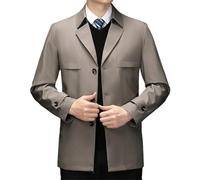 Dvbfufv Veste d'hiver pour homme à revers de printemps à simple boutonnage, kaki, XS