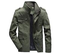 Dvbfufv Veste Homme Manteau Coton Extérieur Casual Couleur Unie Multi Poche Printemps Et Automne Coupe-Vent EN8 Jacket L