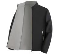 Dvbfufv Veste trench double face pour homme avec col montant et col montant, Noir , M