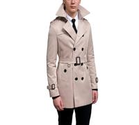 Dvbfufv Veste trench grande taille pour homme Coupe ajustée, beige, XL