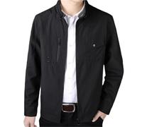 Dvbfufv Vestes décontractées de printemps pour homme, coupe ajustée, col montant, Noir , XL