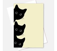 DVBOCS Impression sur toile représentant trois chatons noirs mignons et amusants, impression animée, décoration esthétique pour chambre d'enfant, chambre à coucher, jardin d'enfants, jardin d'enfants,