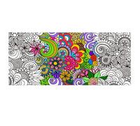 Dvbonike Poster géant à colorier mandala géant à faire soi-même - Bannière vierge - 140 x 60 cm - Décoration murale - Activités de groupe scolaires pour enfants - Fournitures de fête