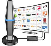 DVBT2 Antenna DVB-T DVB-T2 Indoor Antenna with Amplifier,Wide Range and 360° Reception Indoor TV Antenna with Powerful Magnetic Base Suitable for 4K 1080P