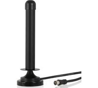 DVBT2 HD/DVBT Antenne TV/Radio Numérique pour TV/PC, Antenne passive Chambre avec Socle Magnétique et Haute Puissance de Réception (Gain: 6dBi/Longueur de Câble: 300 cm), Noir