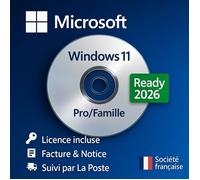 DVD Bootable Windows 11 Pro / Famille - Licence Officielle Incluse (MAJ 2026)