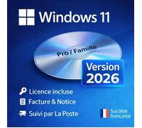 DVD Bootable Windows 11 Pro / Famille - Licence Officielle Incluse (VERSION 2026)