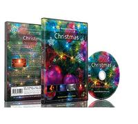 DVD Noël multi options, Paysages hivernaux, lumières de Noël , feux de cheminée et feux d'artifice