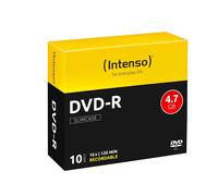 DVD-R à Graver - 4,7 Go - Vitesse x 16 - Intenso - Enregistrable d'Un côté - Boîte Rigide (Lot de 10)