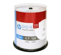 DVD-R HP 4,7 Go 16X blanc imprimable jet d'encre, paquet de 100