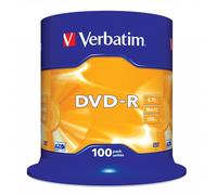 Verbatim DVD-R Pack 100 – 4,7 Go 16x – argent mat – spindle