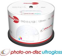 DVD-R vierge Primeon 2761207 50 pc(s) 4.7 GB 120 min imprimable, surface ultra-brillante, étanche,