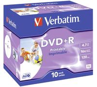 DVD+R vierge Verbatim 16XDVD+R PRINTABLE 10ER PACK JC 10 pc(s) 4.7 GB 120 min imprimable