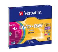 Verbatim Dvd+rw 4.7gb Couleur 4x Vitesse 5 Unités One Size