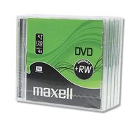 DVD+RW - MAXELL - Paquet de 5 - Réenregistrable 1000x - 120 minutes vidéo - 4,7 Go de données
