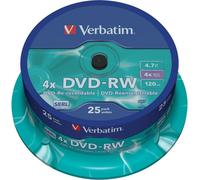 DVD-RW Verbatim 25 pièces multicolores 4,7 GB 4x