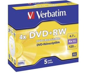 DVD-RW Verbatim Matt Silver 5 Unités 4X 4,7 GB