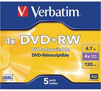 DVD+RW vierge Verbatim 43229 5 pc(s) 4.7 GB 120 min réinscriptible, surface gris métallisé mate