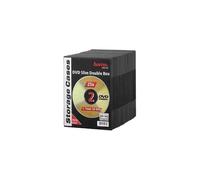Hama Boîtier DVD slim double – Ultra mince, feuille, pour DVD/CD/Blu‑ray – Lot 25 Noir/transparent