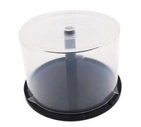 DVD Storage - Clear Disc Container, 50 Capacity Media Holder | Black Spindle Hub Organizer, DVD Archival, Space Efficient Storage, Media Collection Management, Disc Library elle
