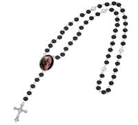 DVDKOLA Chapelet personnalisé avec image et nom personnalisé en acier inoxydable Chapelet pour homme femme perles de prière chrétienne, one size, Acier inoxydable, Pas de gemme