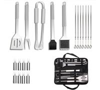 dvegGEE Cadeaux for Hommes, 20 Accessoires de Barbecue en Acier Inoxydable avec Sac de Rangement, kit de Gril extérieur