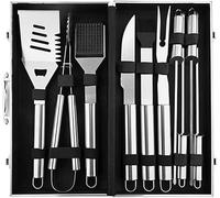 dvegGEE Cadeaux for Hommes, Ensemble d'accessoires de Barbecue 10 pièces en Acier Inoxydable