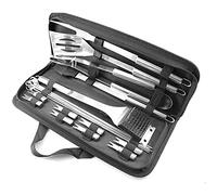 dvegGEE Cadeaux for Hommes, Ensemble de 20 ustensiles de Barbecue en Acier Inoxydable avec Sac de Transport, for Le Camping en Plein air