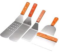 dvegGEE Cadeaux for Hommes, Ensemble de 5 Accessoires for Barbecue, spatules Plates et grattoir