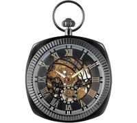 dvegGEE Montre de Poche Noire mécanique carrée à remontage Manuel